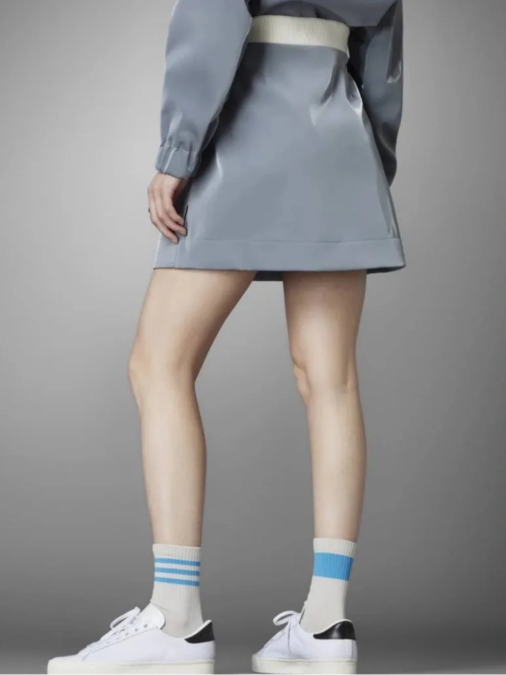 Adidas Blue Version high shine skirt L NWT